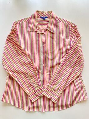 TABi Rainbow Striped Button-Up Shirt